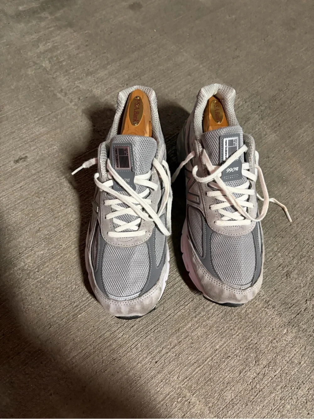 New Balance Gray and White Men's Athletic Shoes - 990v4 Style